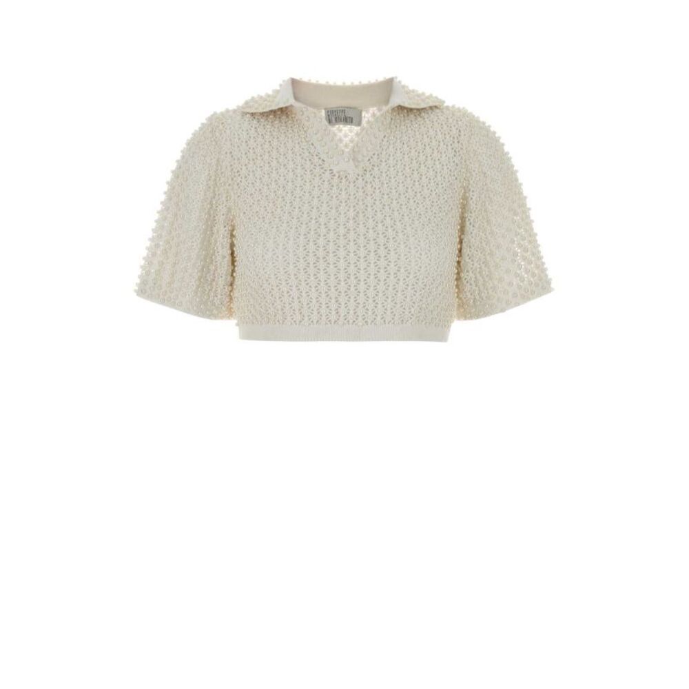 Giuseppe Di Morabito Women White Crochet Polo Shirt